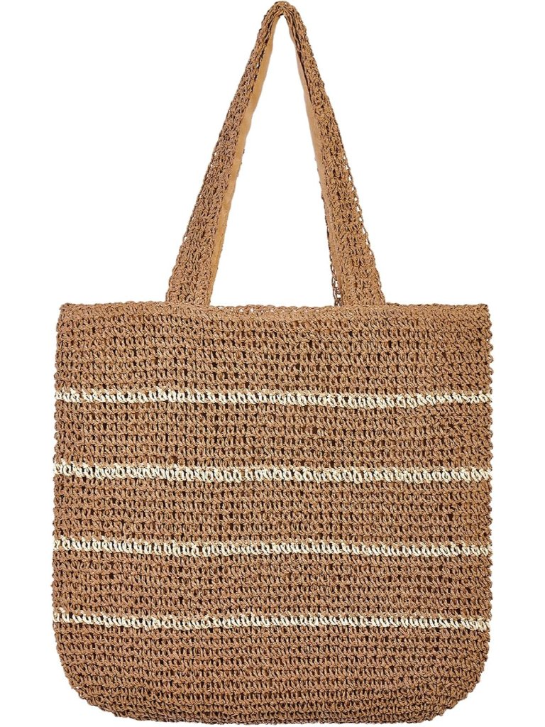 Straw Beach Bag For Women Summer Handmade Woven Shoulder Beach Tote Bag Large Ca